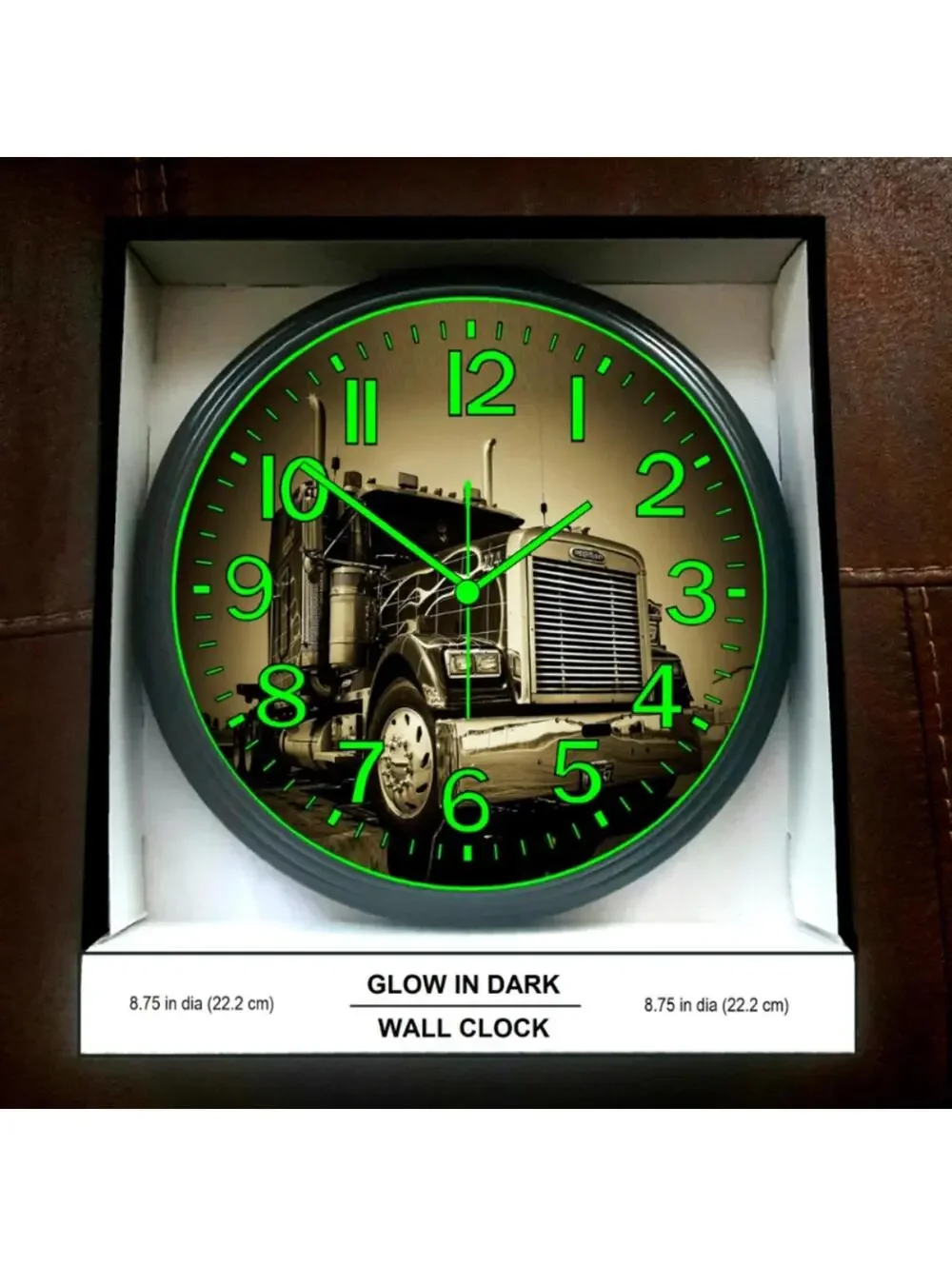 Peterbilt 379 Semi Truck Glow In The Dark Wall Clock Trucker Gift Big Rig